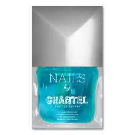 Modern stijlvol trendy neon blauw nagellak chic magnetisch visitekaartje