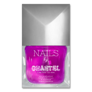 Modern stijlvol trendy neon blauw nagellak chic magnetisch visitekaartje