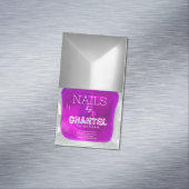 Modern stijlvol trendy neon Lila nagellak chic Magnetisch Visitekaartje (Voorbeeld)