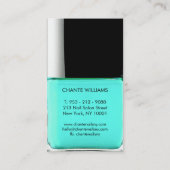 Modern stijlvol trendy turquoise nagellak chic visitekaartje (Achterkant)