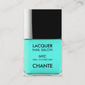 Modern stijlvol trendy turquoise nagellak chic visitekaartje (Voorkant)