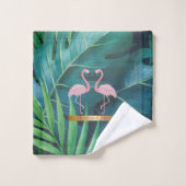 Modern Stijlvol, tropisch palmbladeren, roze Bad Handdoek (Wasdoekje)