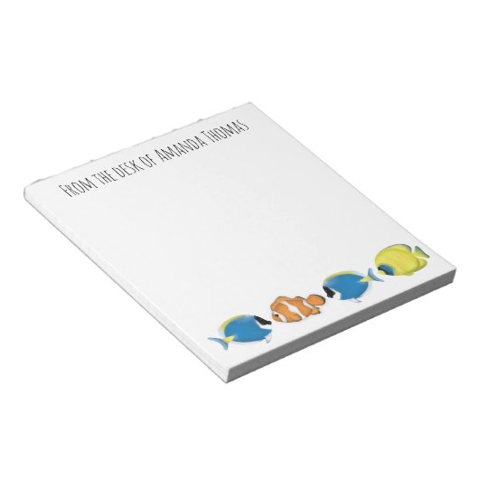 Modern stijlvol tropisch visleven notitieblok (Schuin)