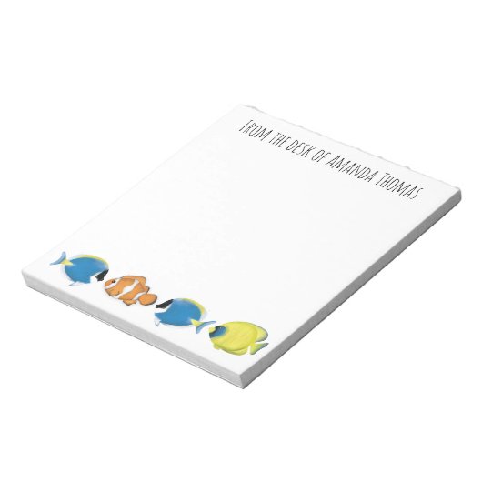 Modern stijlvol tropisch visleven notitieblok (Linkerzijde)