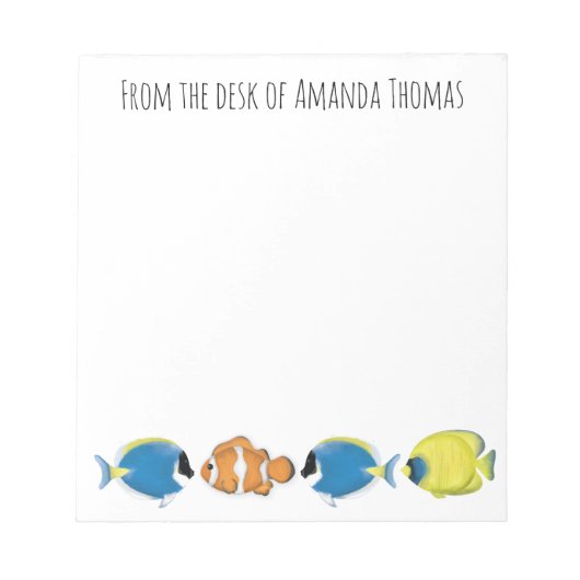 Modern stijlvol tropisch visleven notitieblok (Voorkant)