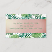 Modern Stijlvol, tropische palmbladeren, Hibiskus Visitekaartje (Achterkant)