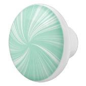 Modern stijlvol Turquoise Radiant Twirl Pattern Keramische Knop (Rechts)