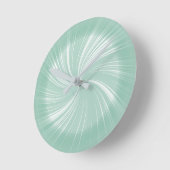 Modern stijlvol Turquoise Radiant Twirl Pattern Ronde Klok (Hoek)