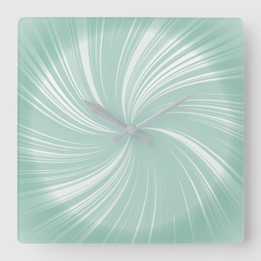 Modern stijlvol Turquoise Radiant Twirl Pattern Vierkante Klok (Voorkant)