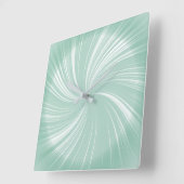 Modern stijlvol Turquoise Radiant Twirl Pattern Vierkante Klok (Hoek)
