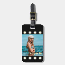 Modern stijlvol, uniek zwart vierkant foto-Lijst Bagagelabel