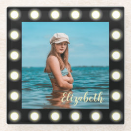 Modern stijlvol, uniek zwart vierkant foto-Lijst Glazen Onderzetter