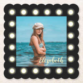 Modern stijlvol, uniek zwart vierkant foto-Lijst Kartonnen Onderzetters