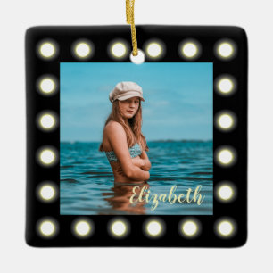 Modern stijlvol, uniek zwart vierkant foto-Lijst Keramisch Ornament