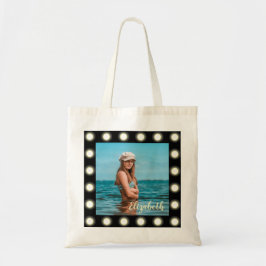 Modern stijlvol, uniek zwart vierkant foto-Lijst Tote Bag