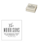 Modern stijlvol, veelvoudig script naam retouradre rubberstempel (Gestempeld)