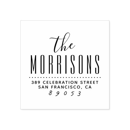 Modern stijlvol, veelvoudig script naam retouradre rubberstempel (Afrduk)