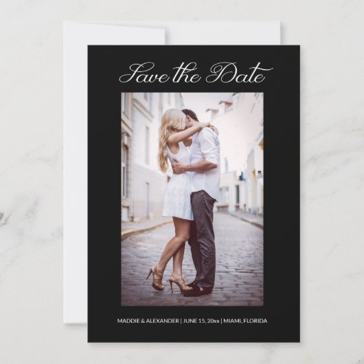 Modern Stijlvol Verloving voor 2-fotoweddenschappe Save The Date (Voorkant)