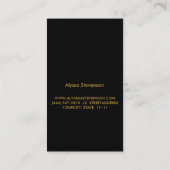 Modern stijlvol vet goud en zwart gestreept visitekaartje (Achterkant)