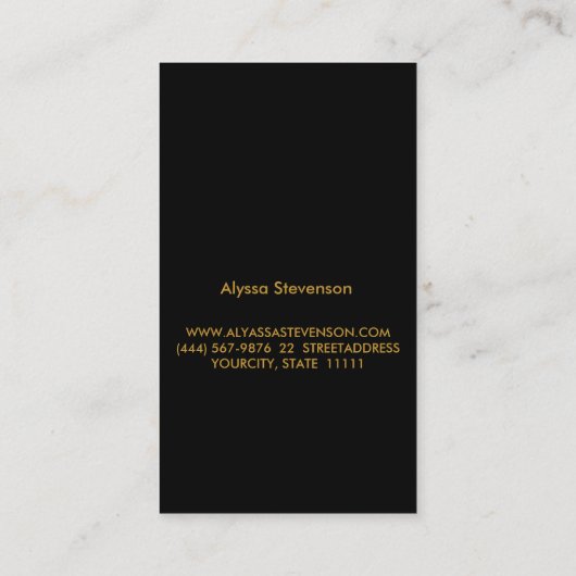 Modern stijlvol vet goud en zwart gestreept visitekaartje (Achterkant)