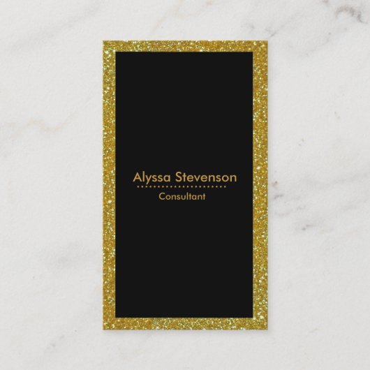 Modern stijlvol vet goud en zwart gestreept visitekaartje (Voorkant)