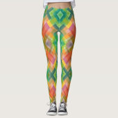 Modern stijlvol vierkant driehoekspatroon leggings (Voorkant)