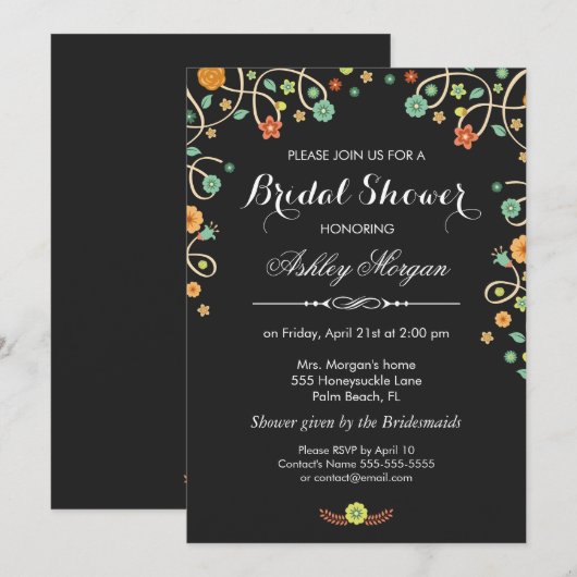 Modern Stijlvol Vrijgezellenfeest met zwarte werve Kaart (Voorkant / Achterkant)