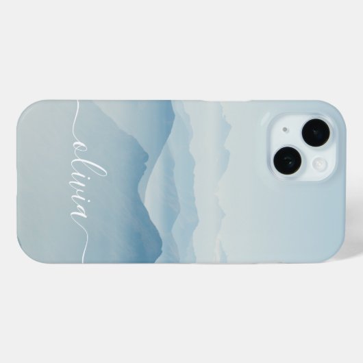 Modern Stijlvol Waterverf Monogram Case-Mate iPhone Case (Achterkant (horizontaal))