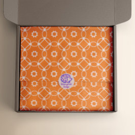 Modern stijlvol wit en Oranje geometrisch patroon Tissuepapier