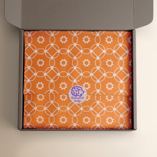 Modern stijlvol wit en Oranje geometrisch patroon Tissuepapier