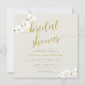 Modern stijlvol, wit orchidee beige Vrijgezellenfe Kaart (Voorkant)