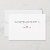 Modern Stijlvol Wit Script Wedding Dank u kaart (Achterkant)