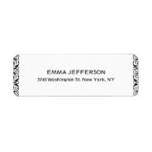 Modern stijlvol wit trendy unieke bloemdamast etiket (Voorkant)