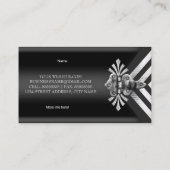 Modern Stijlvol Zakelijk Zilver Zwart Streep Schar Visitekaartje (Achterkant)