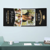 Modern stijlvol zwart 4 Afstuderen voor fotocollag Spandoek (Beurs)