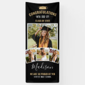 Modern stijlvol zwart 4 Afstuderen voor fotocollag Spandoek (Verticaal)