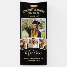 Modern stijlvol zwart 4 Afstuderen voor fotocollag