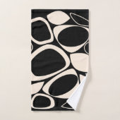 Modern stijlvol zwart crème Abstract patroon Bad Handdoek (Handdoek)