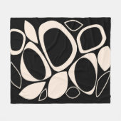 Modern stijlvol zwart crème Abstract patroon Fleece Deken (Voorkant (Horizontaal))