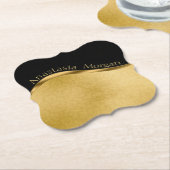 Modern stijlvol, zwart en goud kartonnen onderzetters (Gekanteld)