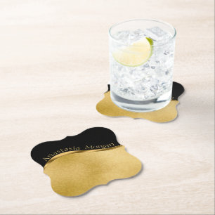 Modern stijlvol, zwart en goud kartonnen onderzetters