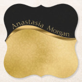 Modern stijlvol, zwart en goud kartonnen onderzetters (Voorkant)