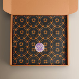 Modern stijlvol zwart en Oranje geometrisch patroo Tissuepapier