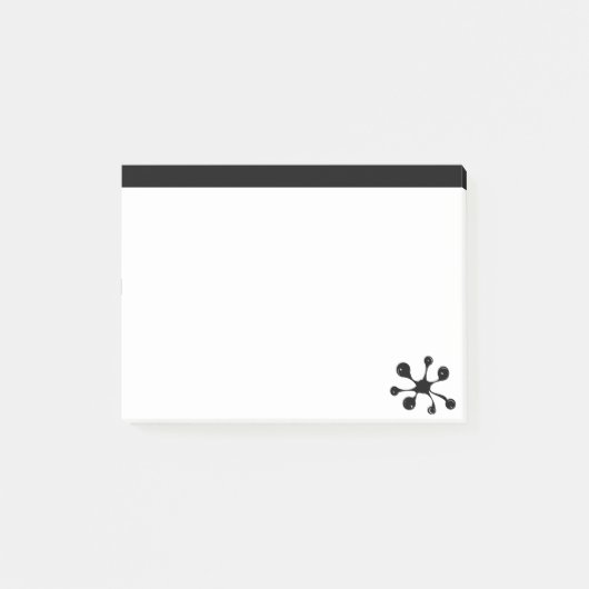 Modern stijlvol zwart en wit post-it® notes (Voorkant)