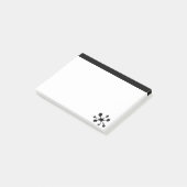 Modern stijlvol zwart en wit post-it® notes (Schuin)