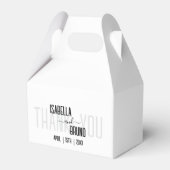 Modern, Stijlvol Zwart Gepersonaliseerde Tekst Tro Bedankdoosjes (Achterkant)