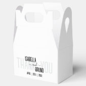 Modern, Stijlvol Zwart Gepersonaliseerde Tekst Tro Bedankdoosjes (Geopend)