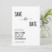 Modern, Stijlvol Zwart Gepersonaliseerde Tekst Tro Save The Date (Staand voorkant)