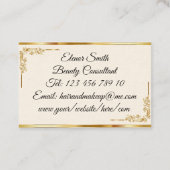 Modern stijlvol, zwart | Gold Professional Visitekaartje (Achterkant)