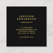 Modern stijlvol zwart goud blauw ijs professional vierkante visitekaartje (Achterkant)